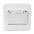 Matt White Key Card Switch by Knightsbridge with Key Card Switch rated 32A