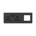 Anthracite Combination Plate by Knightsbridge with Euro Compatible rated 13A