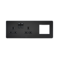 Matt Black Combination Plate by Knightsbridge with Euro Compatible rated 13A