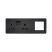 Matt Black Combination Plate by Knightsbridge with Euro Compatible rated 13A
