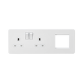 Matt White Combination Plate by Knightsbridge with Euro Compatible rated 13A