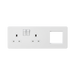 Matt White Combination Plate by Knightsbridge with Euro Compatible rated 13A