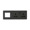 Anthracite Combination Plate by Knightsbridge with Euro Compatible rated 13A
