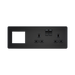 Matt Black Combination Plate by Knightsbridge with Euro Compatible rated 13A