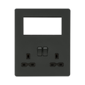 Anthracite Sinlgle Multimedia Combination Plate by Knightsbridge with Euro Compatible rated 13A
