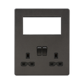Smoked Bronze Sinlgle Multimedia Combination Plate by Knightsbridge with Euro Compatible rated 13A