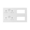 Matt White Double Multimedia Combination Plate by Knightsbridge with Euro Compatible rated 13A
