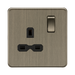 Antique Brass Single Socket by Knightsbridge with Double Pole Switches rated 13A