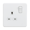 Matt White Single Socket by Knightsbridge with Double Pole Switches rated 13A