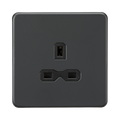 Anthracite Single Socket by Knightsbridge with Unswitched rated 13A