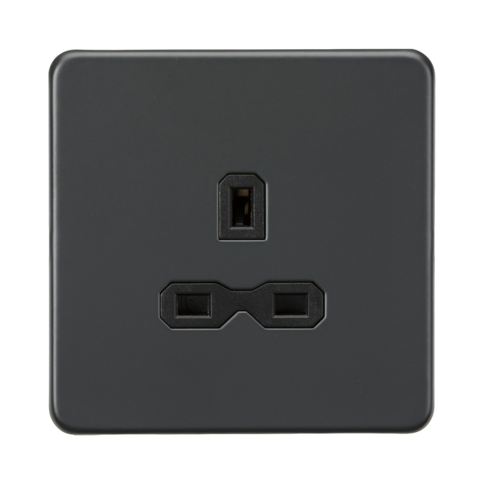 Anthracite Single Socket by Knightsbridge with Unswitched rated 13A