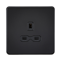 Matt Black Single Socket by Knightsbridge with Unswitched rated 13A