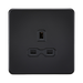Matt Black Single Socket by Knightsbridge with Unswitched rated 13A
