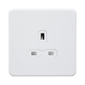 Matt White Single Socket by Knightsbridge with Unswitched rated 13A