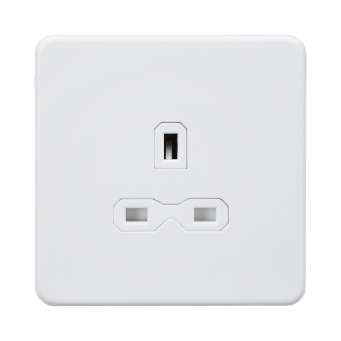 Matt White Single Socket by Knightsbridge with Unswitched rated 13A