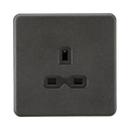 Smoked Bronze Single Socket by Knightsbridge with Unswitched rated 13A