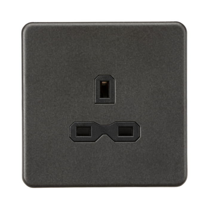 Smoked Bronze Single Socket by Knightsbridge with Unswitched rated 13A