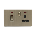 Antique Brass 45A Switched Socket by Knightsbridge with Double Pole rated 45A
