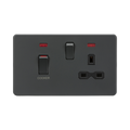 Anthracite 45A Switched Socket by Knightsbridge with Double Pole rated 45A
