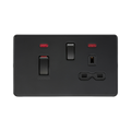 Matt Black 45A Switched Socket by Knightsbridge with Double Pole rated 45A