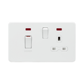 Matt White 45A Switched Socket by Knightsbridge with Double Pole rated 45A