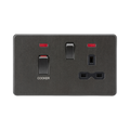 Smoked Bronze 45A Switched Socket by Knightsbridge with Double Pole rated 45A