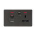 Smoked Bronze 45A Switched Socket by Knightsbridge with Double Pole rated 45A
