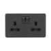Anthracite double socket on a white background