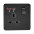 Matt Black USB Socket by Knightsbridge with Fast Charge USB Ports rated 13A