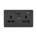 Anthracite USB (A and C) Socket by Knightsbridge with USB Ports rated 13A