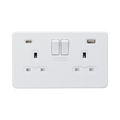 Matt White USB (A and C) Socket by Knightsbridge with USB Ports rated 13A