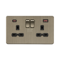 Antique Brass 45W USB Socket by Knightsbridge with USB Ports rated 13A