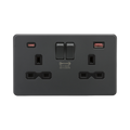 Anthracite 45W USB Socket by Knightsbridge with USB Ports rated 13A