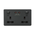 Anthracite 65W USB Socket by Knightsbridge with Fast Charge USB Ports rated 13A