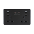 Matt Black 65W USB Socket by Knightsbridge with Fast Charge USB Ports rated 13A