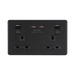 Matt Black 65W USB Socket by Knightsbridge with Fast Charge USB Ports rated 13A