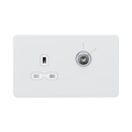 Matt White Socket by Knightsbridge with Lockable Socket rated 13A