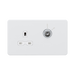 Matt White Socket by Knightsbridge with Lockable Socket rated 13A