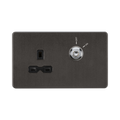 Smoked Bronze Socket by Knightsbridge with Lockable Socket rated 13A