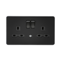 Matt Black Socket by Knightsbridge with Night light rated 13A