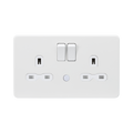 Matt White Socket by Knightsbridge with Night light rated 13A
