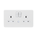Matt White Socket by Knightsbridge with Night light rated 13A