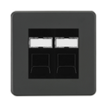 Anthracite Double Data Outlet by Knightsbridge with CAT5e Speed made in Euro Componants