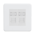 Matt White Double Data Outlet by Knightsbridge with CAT5e Speed made in Euro Componants