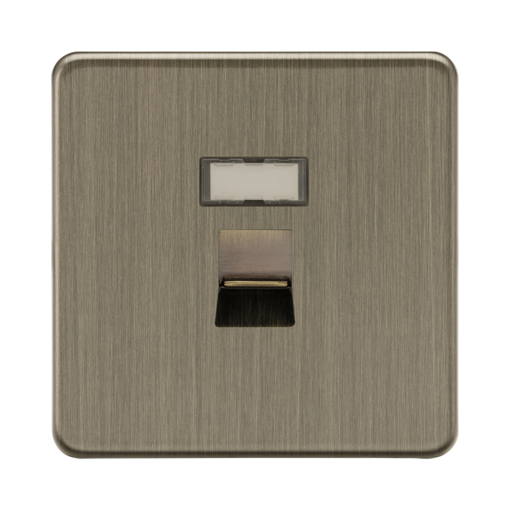 Knightsbridge Screwless Antique Brass CAT5e RJ45 Network Outlet ...