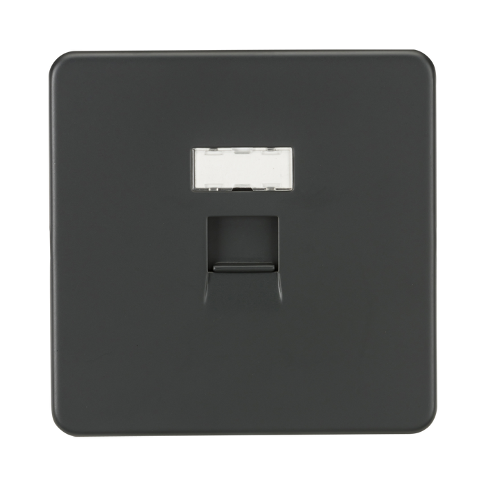 Knightsbridge Screwless Anthracite CAT5e RJ45 Network Outlet SFRJ45AT