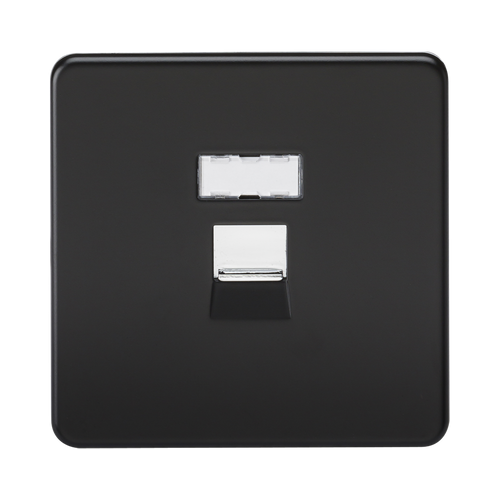 Knightsbridge Screwless Matt Black CAT5e RJ45 Network Outlet SFRJ45MB