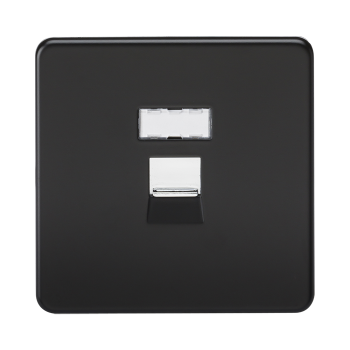 Matt Black Data Outlet by Knightsbridge with CAT5e Speed