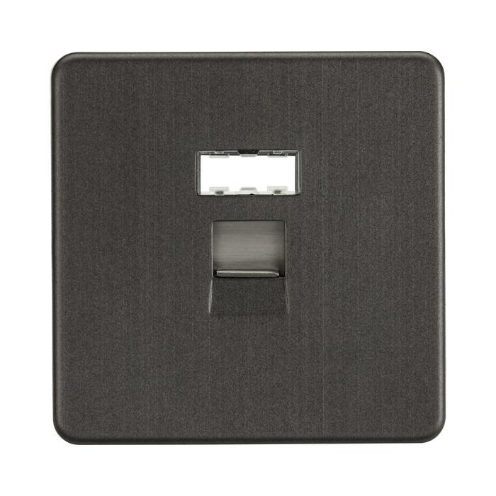 Smoked Bronze Data Outlet by Knightsbridge with CAT5e Speed rated CAT5e