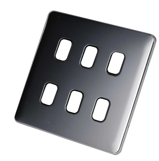Schneider Lisse Deco Polished Chrome 6G Grid Plate GGBL06GBPC available from RS Electrical Supplies